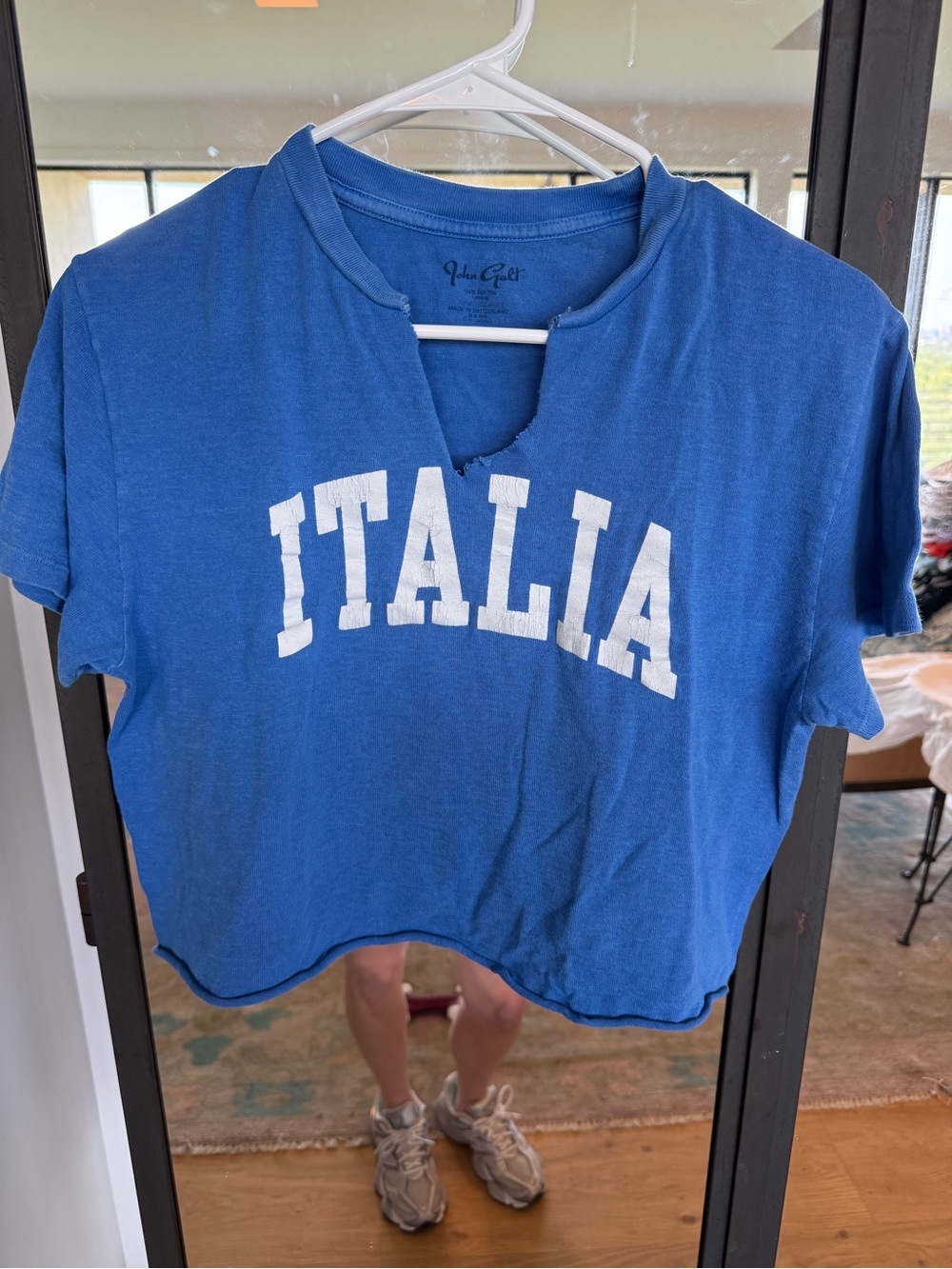 Brandy Melville Blue Italia Cropped Tee